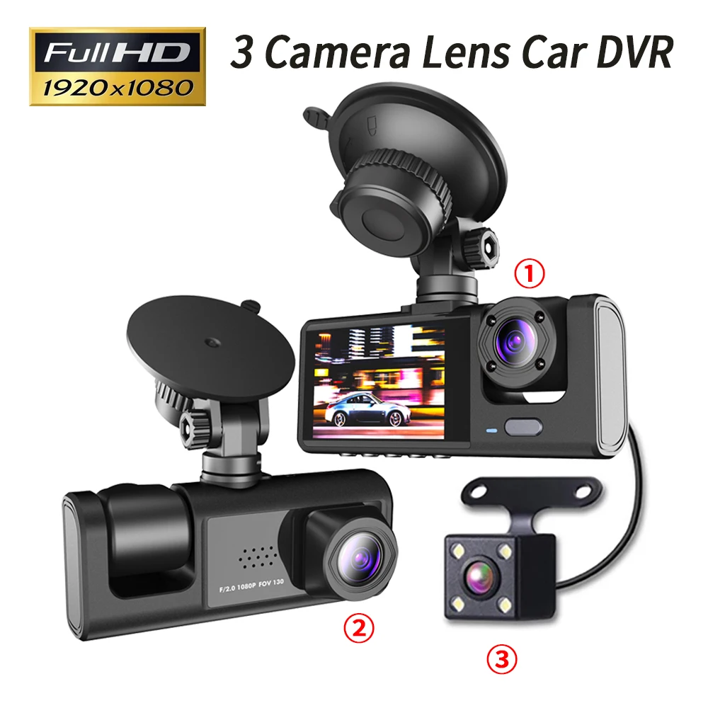 Panoramic Dash Cam 360 - 2,0 дюймовый автомобильный видеорегистратор, видеорегистратор HD,