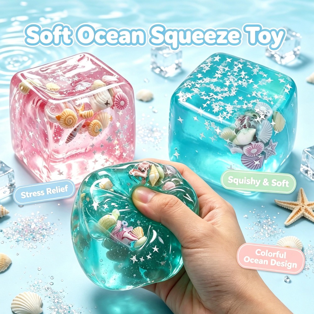 Electronics Latest Gadgets - Прозрачная игрушка-кубик Ocean Cube с мини-ракушками