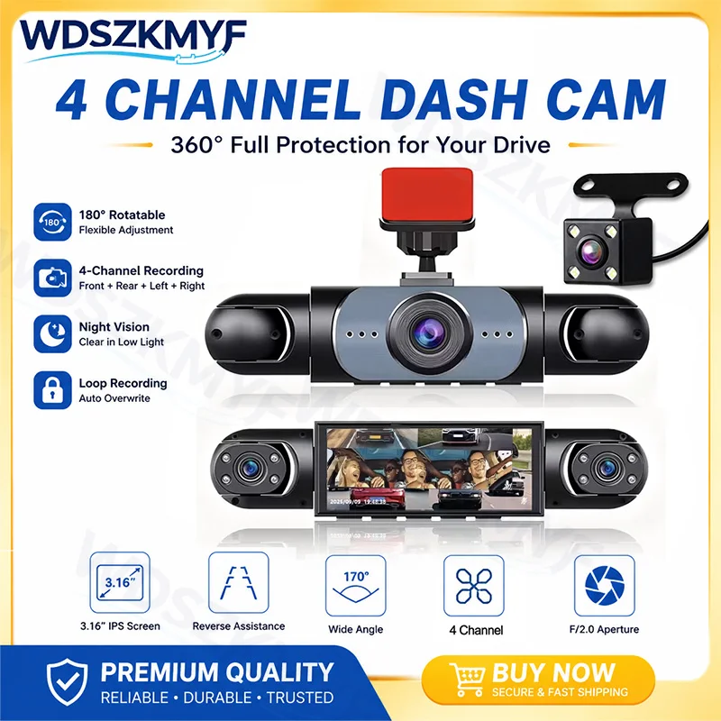 Panoramic Dash Cam 360 - 360 ° Панорамный видеорегистратор 1080P с