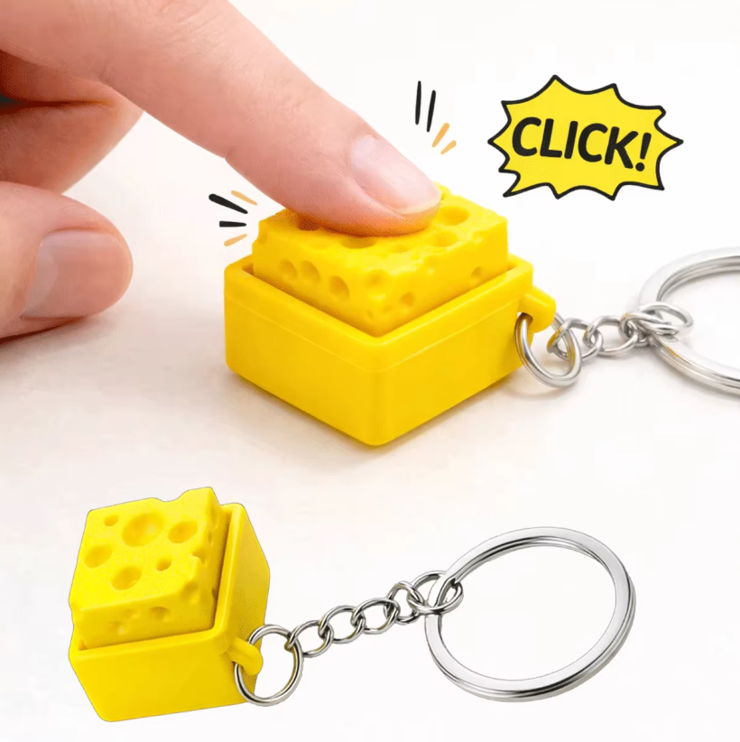 Electronics Latest Gadgets - 3D-печатный мини-брелок-клавиатура в виде сыра, антистрессовая