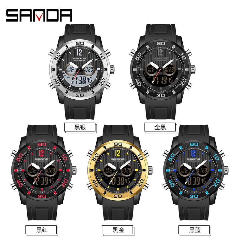 Electronic Gift - Электронные часы SANDA, мужские многофункциональные часы