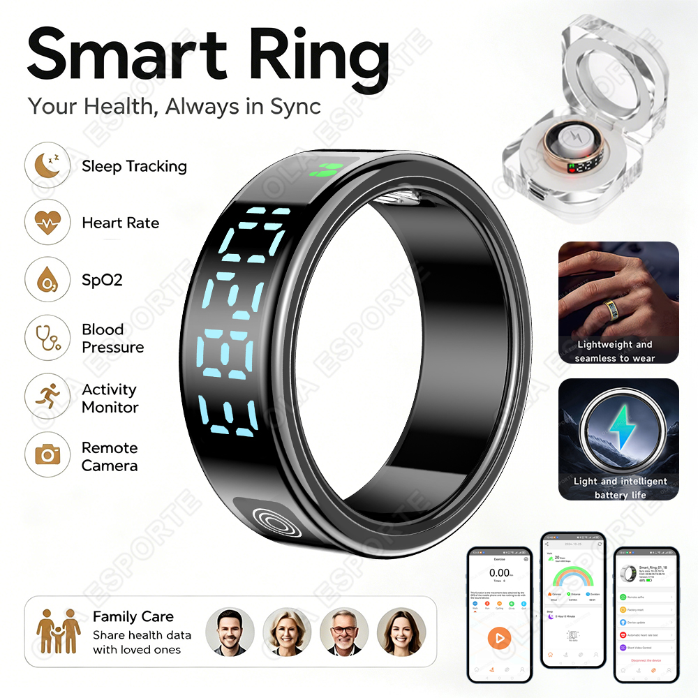 Smart Ring Health - Умное кольцо с цифровым дисплеем: фитнес-трекер,