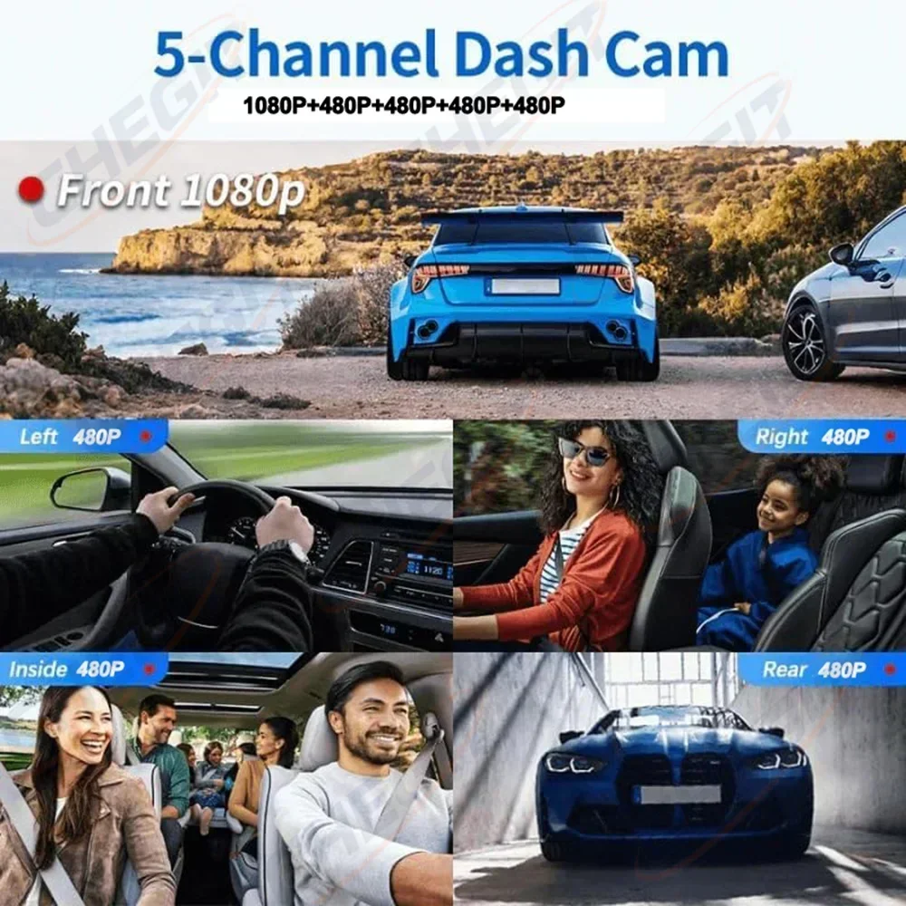 Новая 5-камерная видеокамера д – обзор и цена Panoramic Dash Cam 360