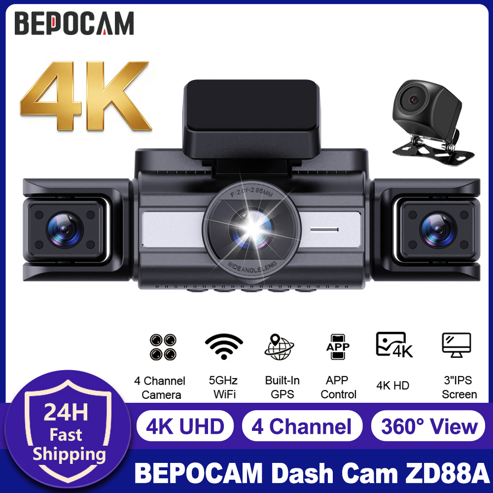 Видеорегистратор BEPOCAM 4K с  – обзор и цена Panoramic Dash Cam 360