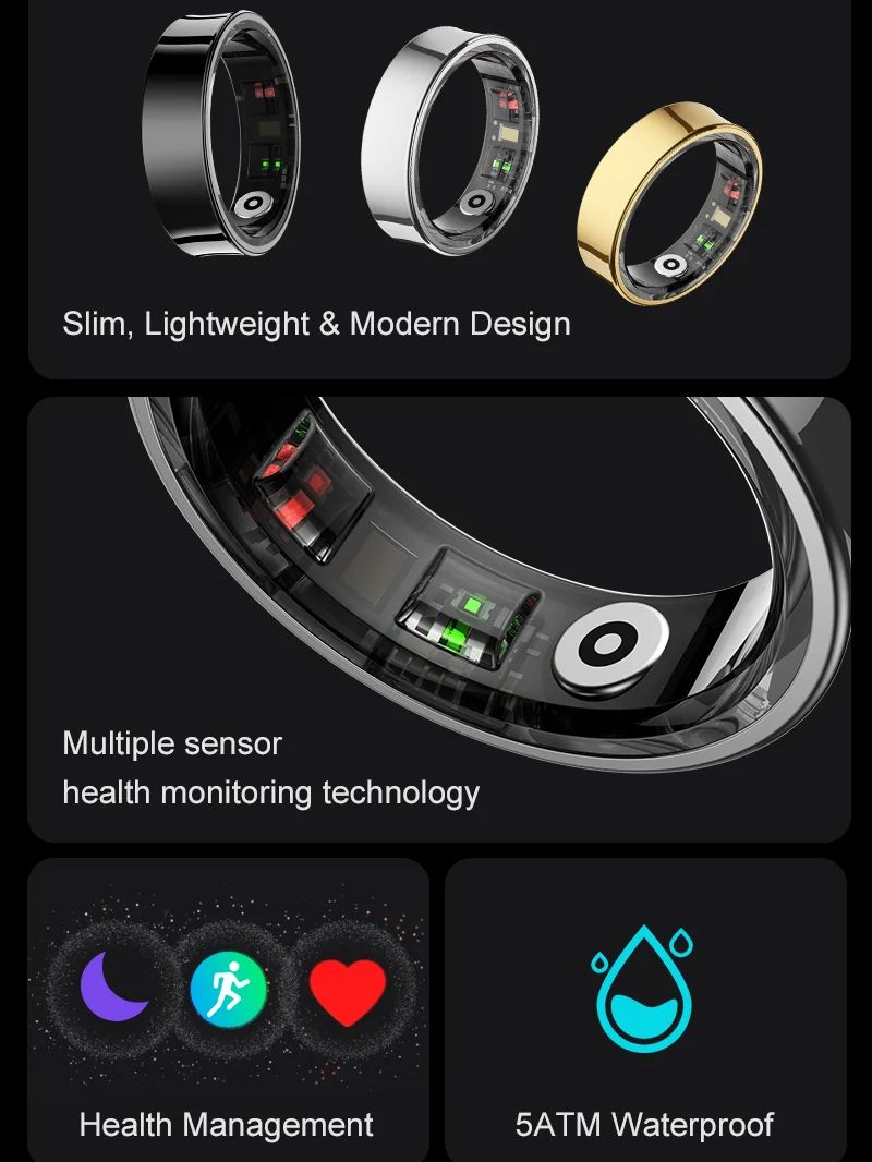 Новое умное кольцо R09, монито – обзор и цена Smart Ring Health